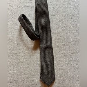 Black brown and bright mini houndstooth wool tie